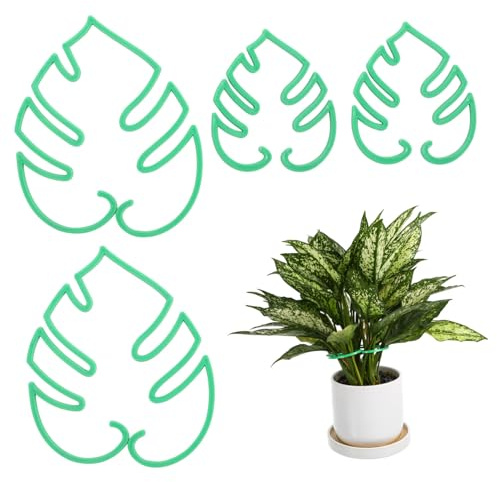 DOITOOL 4 Pièces Support Tiges Plantes Intérieur et Extérieur Monstera Forme Lot de Piquets Lourds et Solides pour Soutien Plantes Fleurs et Boutures Installation Facile sans Outils