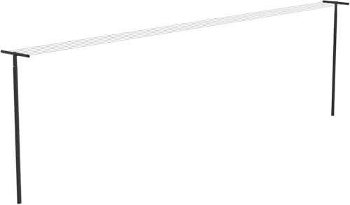Brabantia Étendoir à Linge Hangout avec poteaux de 50 m (Noir), Séchoir à Linge réglable pour Une Utilisation extérieure, Etendoir Linge Suspendu pour sécher Le Linge