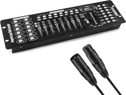 DMX Controller, 192 channels DMX512 controller with DMX Cable, console 240 scenes for MINI DMX controller DMX light console party DJ disco moving head light stage lamp operator equipment