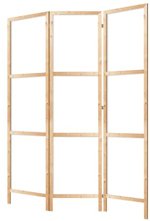 LUMASOUL Separe Divisorio Interno Monofacciale - Paravento da Interno 3 Pannelli Divisorio per Ambienti - Giapponese Divisori per Interni senza Motivo - 135x172 cm