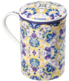 TEA SHOP - Tazza da tè con filtro e coperchio - Tazza Classic Orbital - Tazza per tè e infusi in porcellana - Tazza con infusore per tè