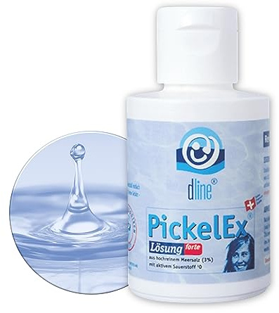 dline PickelEx-Lösung forte 100ml Flasche - Naturpower bei Akne Pickel/sehr gut verträgliche antibakterielle, antientzündliche Lösung mit Meersalz und aktivem Sauerstoff für Gesicht und Körper