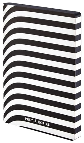 Nuuna Notizbuch A5+ Graphic L - Prêt-à-écrire, Leder weiß | Dotted Journal | 3.5 mm Punktraster Grau | 256 nummerierte Seiten | 120 g Premium-Papier | made in Germany