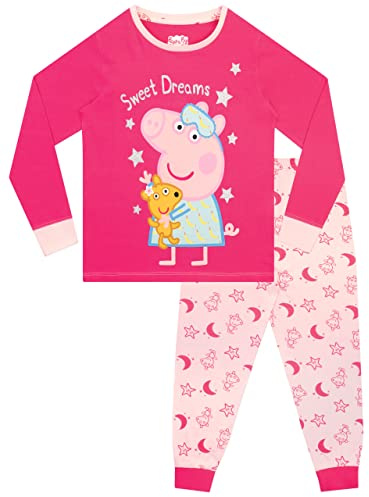 Peppa Pig Pyjamas | 100% Cotton Girls' Pyjama Sets | Long Sleeve Kids Pjs Multicolour Age 6 to 7 Years