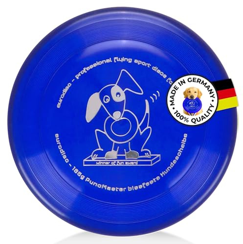 eurodisc Hunde Frisbee PuncMaster Fun Award, Blau, 135g | Discdogging, Bissstarke Hunde