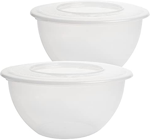 Centi Schüssel 2 StückSalatschüssel mit Deckel 5 Liter Vorratsdose Aufbewahrung Neu (Transparent)