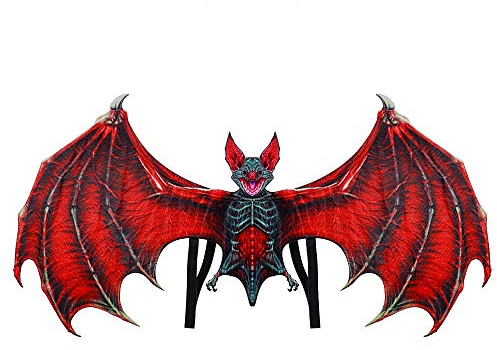 BaronHong Erwachsenen Vampir Fledermausflügel Maske Cosplay Halloween Realistische 3D (rot, M)