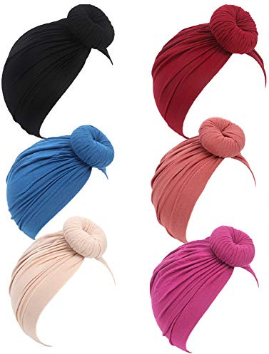 Mütze für Neugeborene, Babys, Kleinkinder, Baumwolle, Knotenmütze, niedliches Donut-Design, weich, Turban-Schleife - mehrfarbig -