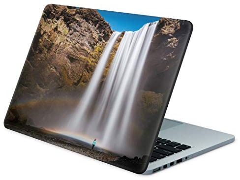 Skins4u Folie Sticker Skin Vinyl Aufkleber mit farbenfrohen Motiven für bis 17.3 Zoll 42x30cm Laptop Skin Decal Cover Wasserfall-Regenbogen