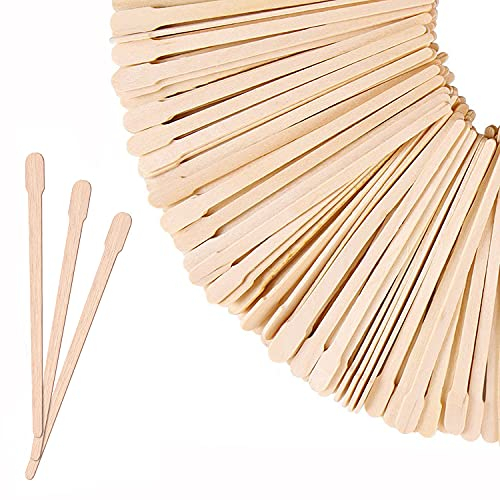Mibly 200 Pcs Wooden Wax Sticks - Eyebrow, Lip, Nose Small Waxing Applicator Sticks for Hair Removal and Smooth Skin - Spa and Home Usage