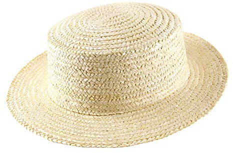 Classic Italy - Boater Kreissäge Strohhut Boater - Size 62 cm - Blanc