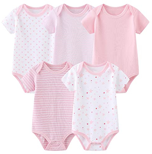 TONE Bodys Kurzarm für Neugeborene Baby Jungen und Mädchen 0-3m/3-6m/6-9m/9-12m Baumwolle