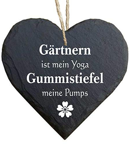 Homeyourself Herz Schieferherz Schiefer Schieferschild 10 x 10 cm Relaxation Zone schwarz Dekoschild Wandschild Schild Stein Garten Balkon Terrasse