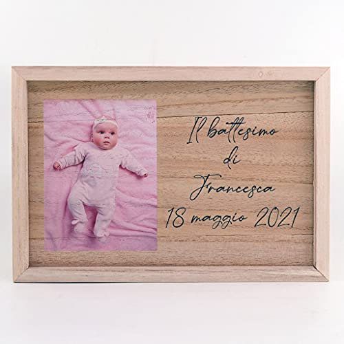 Scatola per foto 10x15 e pennetta usb personalizzata box portafoto in legno personalizzabile con foto scritte logo