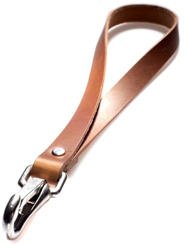 ELBERCRAFT Schlüsselband kurz Leder - Karabiner & Lanyard Geschenk | Pflanzlich gegerbt, Echtleder braun, Made in Germany, Frauen, Männer, Handgelenk, Schlüsselkette, Edel, Stabil, Wristlet
