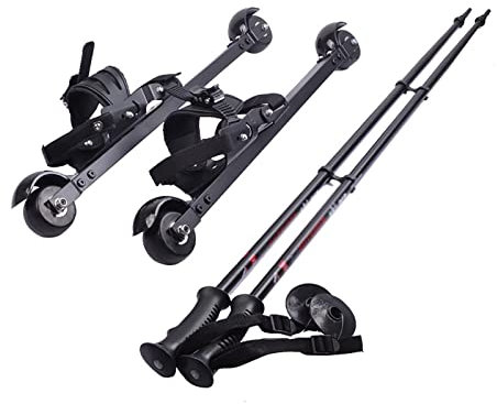 NBSMN Roller Dryland Dry Skiing Cross-Country Skis Sports Balance Training Board Easy To Put On And Take Off Roller Shoes Freestyle Traditional Land Skiing Kit Outdoor Lei L