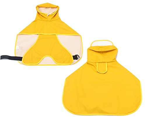 Hunde-Regenmäntel für mittelgroße Hunde mit Kapuze, atmungsaktiv, Regenponcho für Hunde, Jacke, wasserdicht, Gelb, Größe 8XL