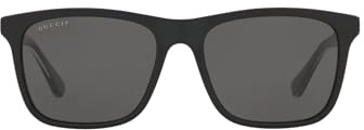 GUCCI Mens GG0381SN Sunglasses, Black-Black-Grey, 57