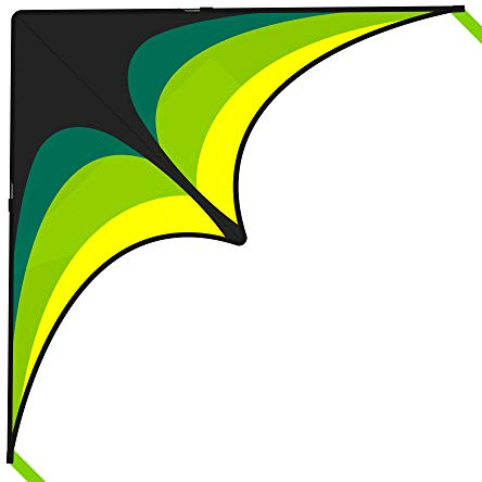 Mint's Colorful Life Delta Drachen Flugdrachen für Kinder und Erwachsene, extrem einfach zu Fliegender Drachen mit 2 Bändern und 300 Fuß Drachenschnur, der Beste Drachen für Anfänger (Grün,1-Pack)