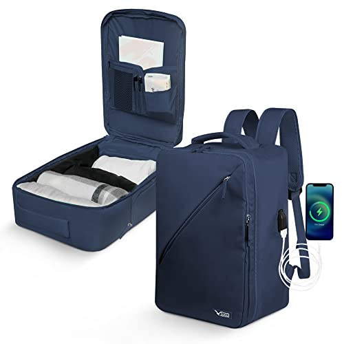 Sac à Dos pour Ordinateur Portable avec Chargeur USB et Port Casque, Sac à Dos Antivol pour Ordinateur Portable Laptop avec Bandoulière Rembourrée Respirante, Sacs Imperméables École/Travail/Voyage