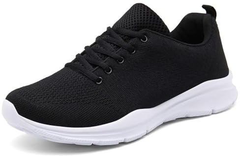 KOUDYEN Zapatillas Deportivas de Mujer Hombre Running Zapatos para Correr Gimnasio Calzado Unisex(Negro,35)