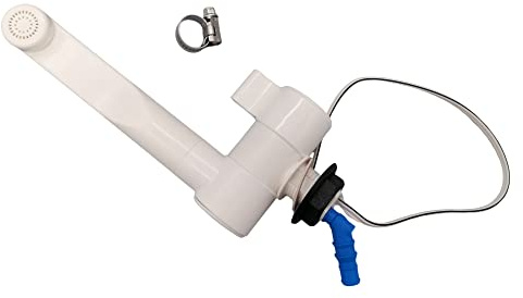CR-MOESANCO Wasserhahn Wohnmobil 12V Klappbar mit Edelstahl Schlauchschelle, Camping Armatur Kastenwagen Automatikschalter für Tauchpumpe Montagebohrung 22mm