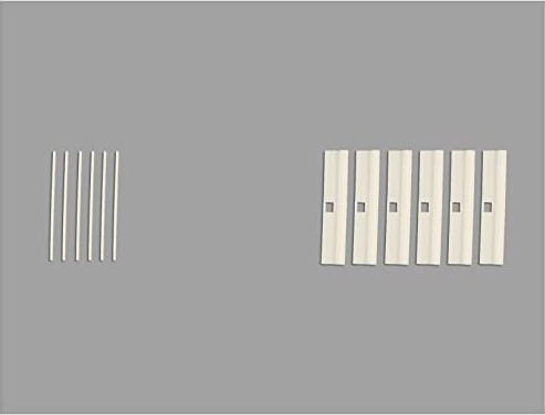 6 Stück EFIXS Lamellenhalter incl. Stäbchen für Lamellenvorhänge mit Lamellenbreite 89 mm - Farbe: beige - Ersatzteile, Vertikaljalousie, Beschwerung, Lamellvorhang, Aufhängung