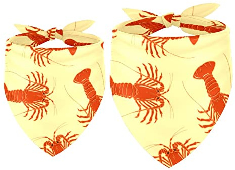 Hundehalstuch, Hummer-Muster, Haustierschal, Chiffon-Halstuch, Dreieck-Lätzchen, Zubehör für kleine, mittelgroße und große Hunde, Welpen, Haustiere, 2 Stück