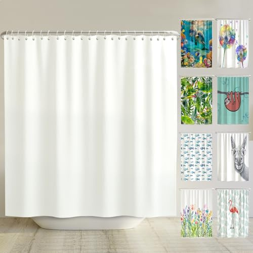 arteneur Anti-Schimmel Duschvorhang 240x200 cm Weiss | Textil recycelt, OEKO-TEX 100, 40°C Maschinenwäsche, blickdicht, wasserdicht, beschwerter Saum, mit 16 recycelten Ringen