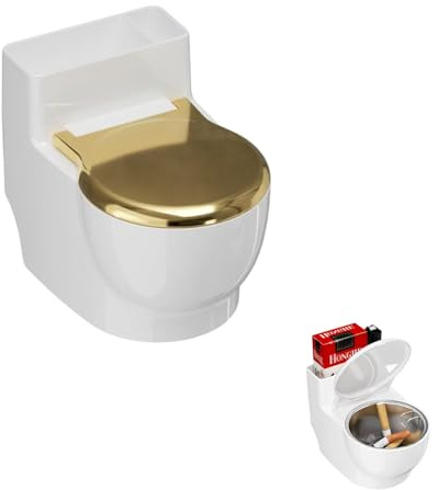 Fsocpen Wall Mounted Ashtray,Decorative Fancy Ashtrays of Toilet-Shaped,Toilet Storage Box,Novelty Toilet Shape Ashtray