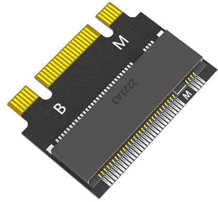 JMT M.2 NVME M-Key B+M 2230 auf 2242 SATA-Bus SSD Erweiterungsadapterkarte kompatibel mit ThinkPad X270 X280 T470 T480 L480 T580 Serien (2230 bis 2242)
