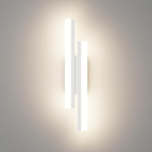 Klighten Applique da Parete LED Interno 40cm, 12W 850LM Lampada da Parete Decorative Mordern, Lampada Muro per Camera da Letto, Soggiorno, Scala, 110-240V, Bianco Neutro 4000K, Bianco