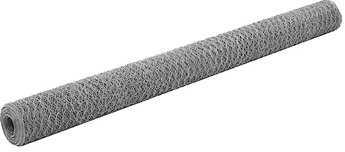 LAPOOH Drahtzaun Verzinkter Stahl 25x1,5 m Silbern, Maschendrahtzaun, Gartenzaun, Hühnerzaun, Hundezaun, Hasendraht, Draht Zaun 143321