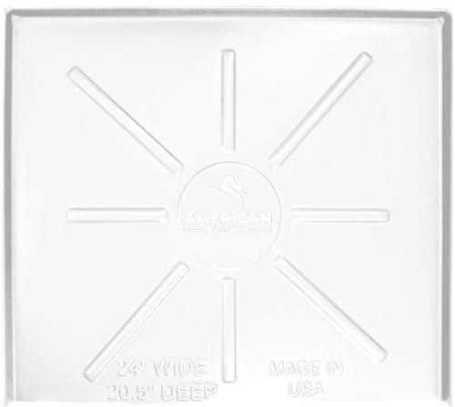 American Built Pro HDPE Dishwasher Drain Pan - Open-Ended Dishwasher Leak Pan - Directs Water Upfront for Timely Identification - 24 inch x 20.5 inch - White