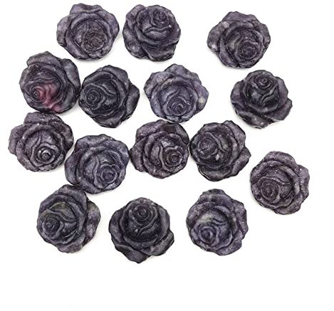 CZAOINCU 1pc Naturel Violet lépidolite Rose Fleur sculpté à la Main Cristal Fleur Pierre Belle Pierre de Cristal Naturel Collecte à Domicile