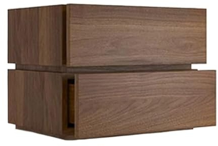 LaYaQbin Nachttisch Nachttische Minimalistischer Kleiner Nachttisch aus massivem Holz, einfarbig, Nachttisch mit Zwei Schubladen, Schlafzimmer-Aufbewahrung, Nachttischmöbel, Nachttisch mit Holzmuster