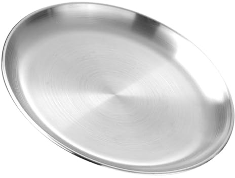 CIYODO Plateau Barbecue En Acier Inoxydable Ronde 304 RéSistant Antirouille Plateau Multifonction Pour RéUnions Familiales Et Barbecue