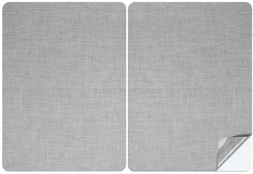 2 Stück Stoffflicken, selbstklebend, 20 x 28 cm, Leinenstoff, selbstklebend, für Sofas, Autositze, Vorhänge, Möbel (Hellgrau)
