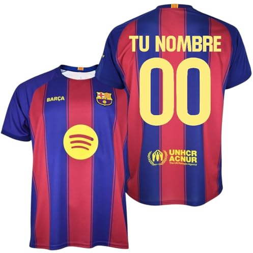 Futbol Club Barcelona Camiseta Personalizada Primera equipación 2025/26 - Réplica Oficial con Liciencia - Adulto (FR/ES, Letras, M, Regular, Regular)