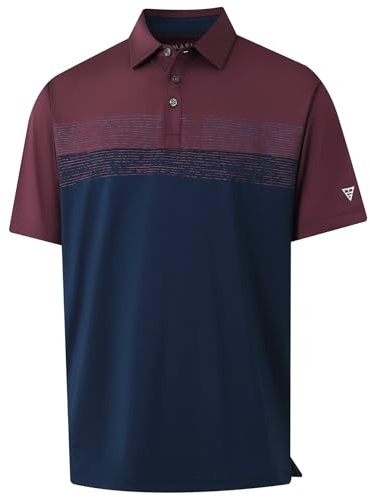 M MAELREG Mens Golf Shirt Dry Fit Short Sleeve Moisture Wicking Stretch Athletic Sport Collared Polo Shirts for Men