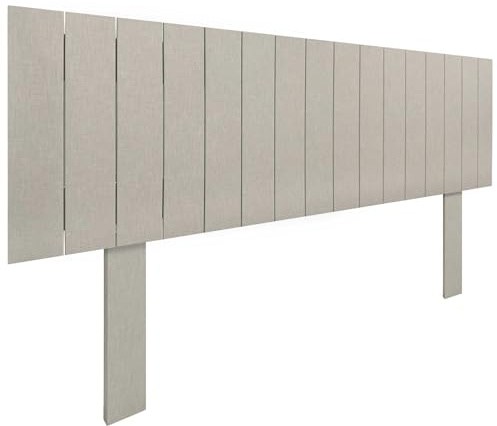 DHOME Cabecero de Madera reciclada DM con Patas Estilo Palet Vertical Cama Palets Herrajes incluidos (135cm, Acabado Lino)