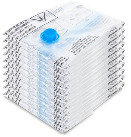 aonova Vacuum Storage Bags, 10-Pack Vacuum Compression Zipper Storage Bags Reusable for Travel and Home with Airtight Valve - Large 80x60cm No Hand Pump
