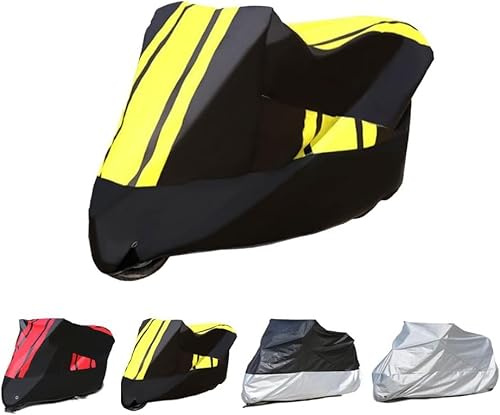 Motorradabdeckung für Honda X-ADV 750 XADV 750 Forza 750 2021-2025 | Schnee Staubdicht Wasserdichten Alles Wetter Motorrad Tarpaulin Schutzhülle Zubehör,Black-yellow
