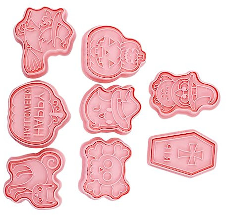 Cabilock 4 Set Tagliabiscotti Di Halloween Macchina Per Tagliabiscotti Con Alfabeto Per Biscotti Numero Cerchio Ondulato Anelli Per Torte Di 8 pezzi * 4