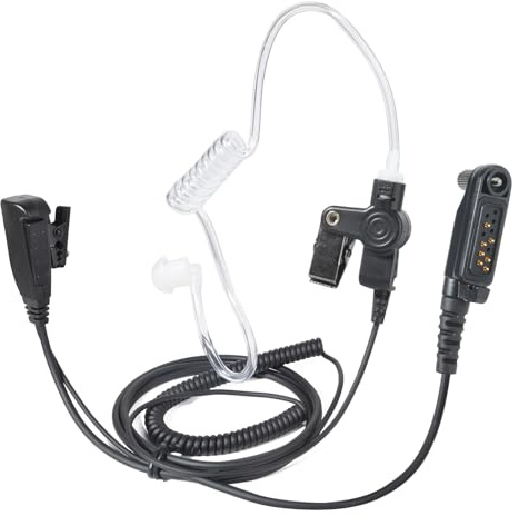 HYS Funkgerät Ohrhörer Kompatibel mit Hytera HYT PD685 PD605 X1P | Schallschlauch Headset mit Mikrofon und PTT für PD665 X1E Z1P HP602 HP682 Walkie Talkie(H6)