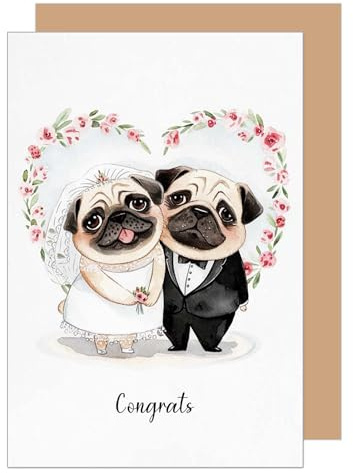 Edition Seidel Premium Glückwunschkarte zur Hochzeit mit Umschlag. Hochzeitskarte Grußkarte Karte mit englischem Text für Brautpaar Mann & Frau Mr. & Mrs. Congratulations (H516 SW025)
