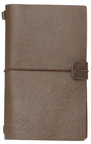 PATIKIL 1 st vintage retro PU-läder anteckningsbok, påfyllningsbar anteckningsbok resedagbok anteckningsbok för resedagboksplanerare, brun