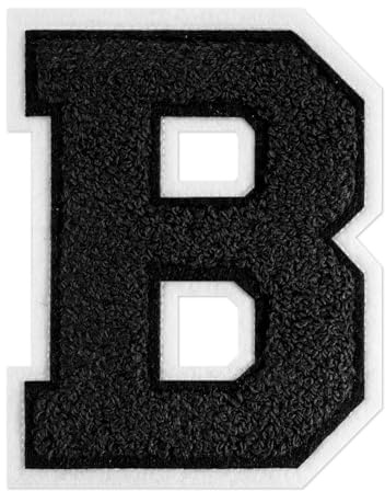 QianSiLi Buchstaben Zum Aufbügeln, Bügelflicken Schwarz Patches Zum Aufbügeln Für Hut Jacke Jeans Rucksäcke DIY Dekoration (11,45cm,Schwarz,B)
