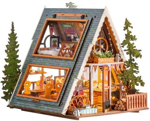 ROBOTIME Maquettes à Construire pour Adultes, Maison Miniature à ossature en A, Maison de poupée en Bois à partir de 14 Ans, Cadeaux pour Femmes et Hommes