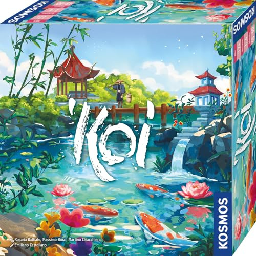 KOSMOS 687465 Koi, taktisches und stimmungsvolles Kennerspiel, Brettspiel, für 1-4 Spieler, Strategiespiel, wunderschöne Illustrationen und hochwertige 3D-Objekte